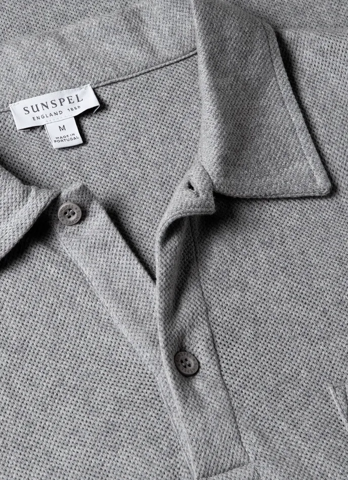 Men Riviera Polo Shirt Grey Melange Polo Shirts ussunspel Men Riviera Polo Shirt Grey Melange Polo Shirts ussunspel