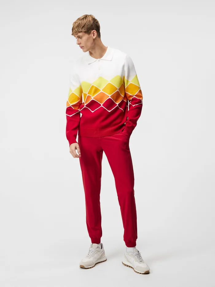 Men Ron Knitted Shirt Chili Pepper JLindeberg Knitwear Men Ron Knitted Shirt Chili Pepper JLindeberg Knitwear