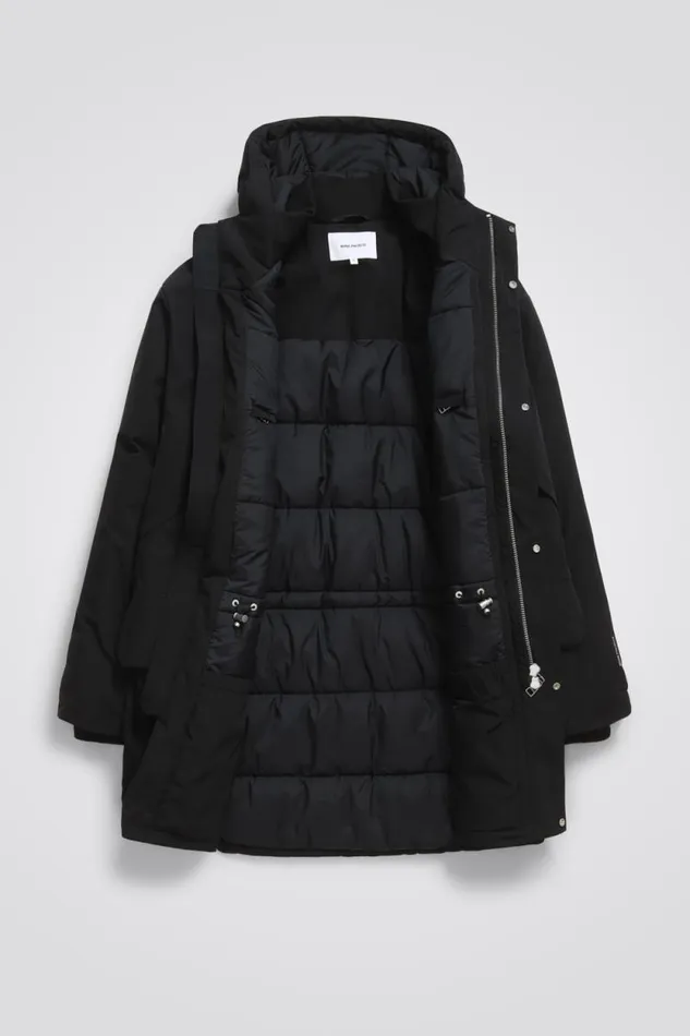 Men Stavanger Military Nylon Parka Black Norse Projects Outerwear