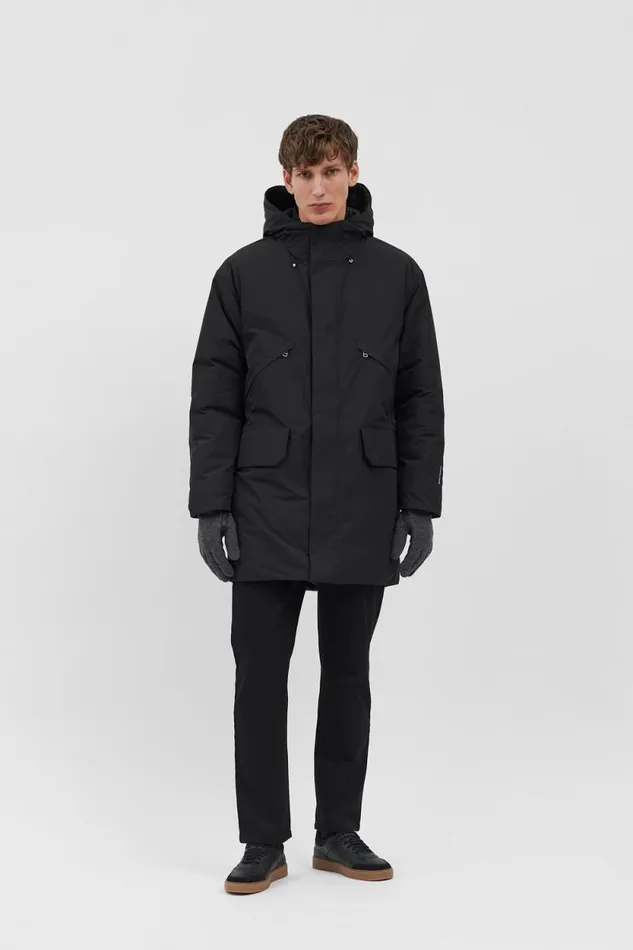 Men Stavanger Military Nylon Parka Black Norse Projects Outerwear