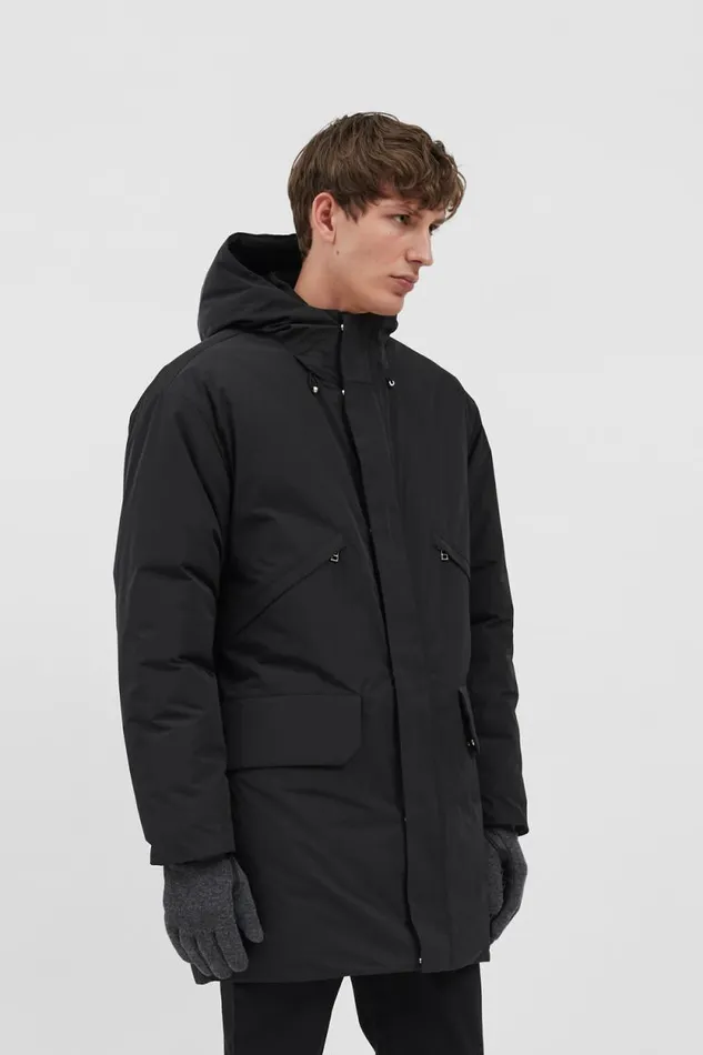 Men Stavanger Military Nylon Parka Black Norse Projects Outerwear