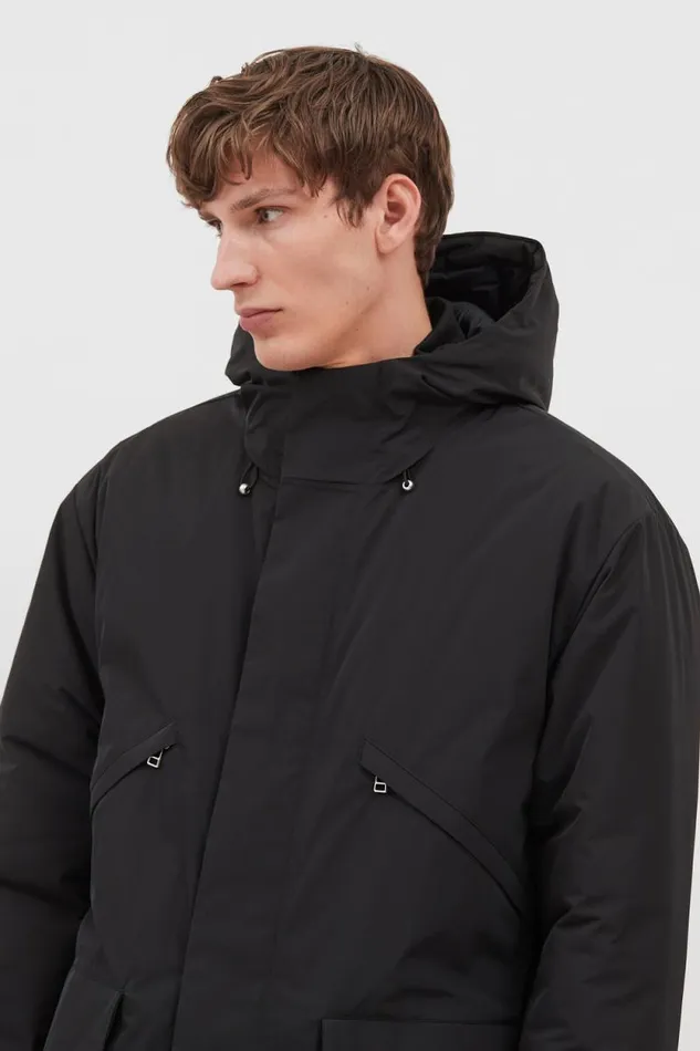 Men Stavanger Military Nylon Parka Black Norse Projects Outerwear
