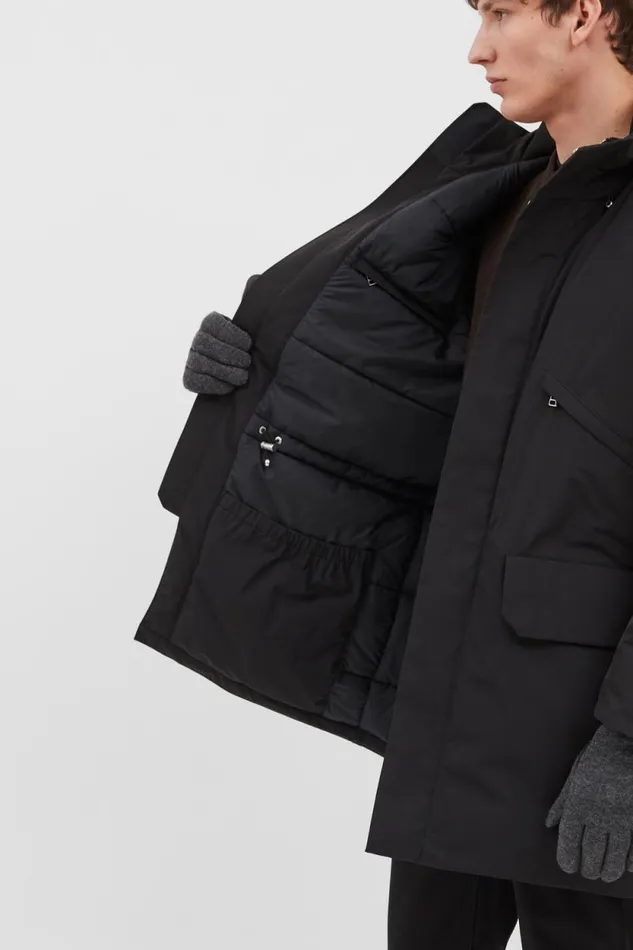 Men Stavanger Military Nylon Parka Black Norse Projects Outerwear