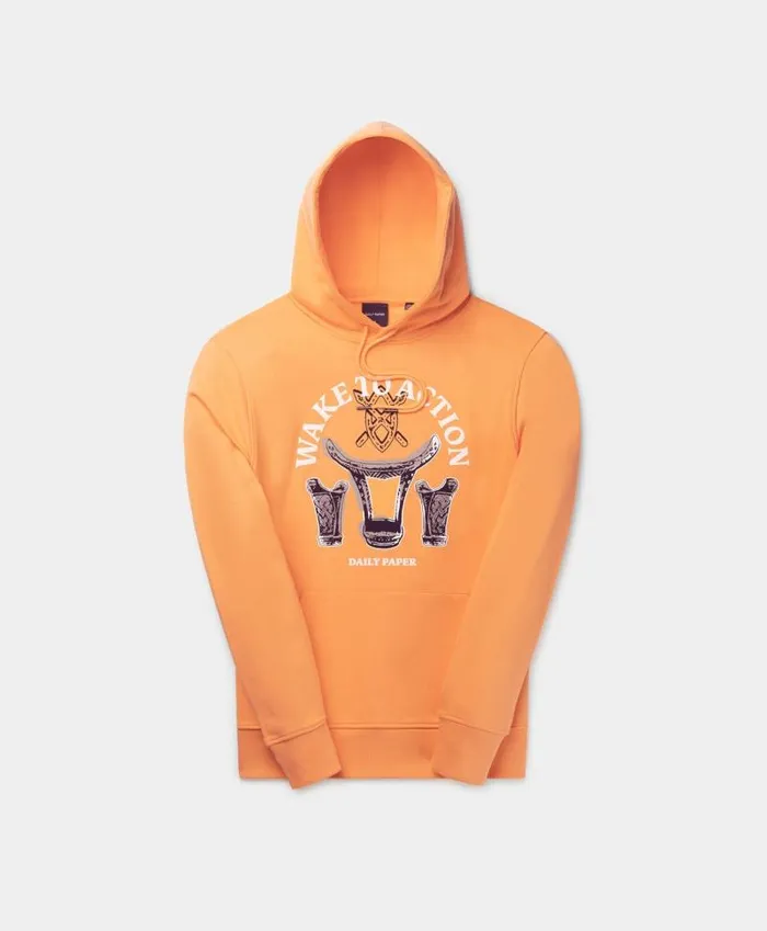 Men Tangerine Orange Rivo Hoodie Daily Paper Hoodies and Sweaters