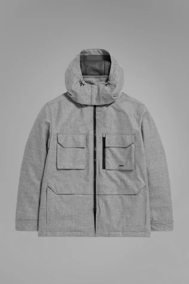 Men Technical Field Jacket Loro Piana Clima System Light Grey Melange Norse Projects Outerwear