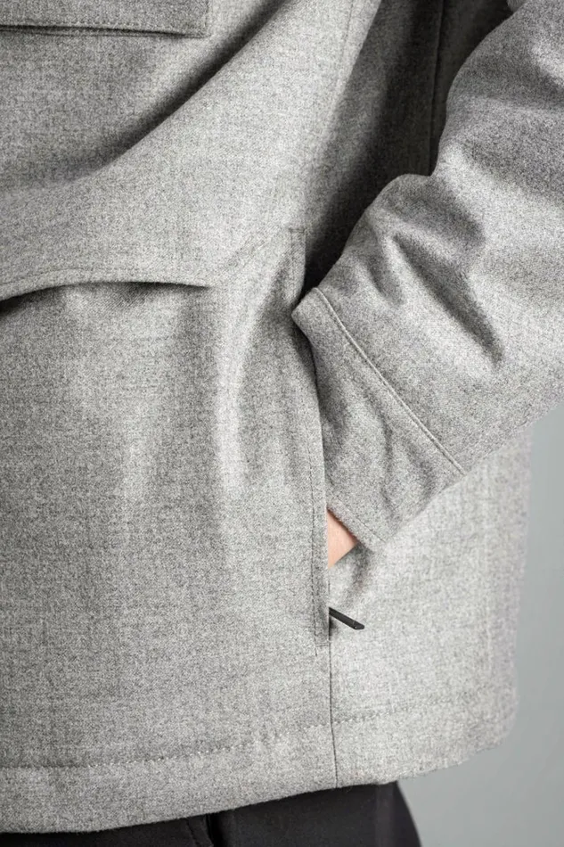 Men Technical Field Jacket Loro Piana Clima System Light Grey Melange Norse Projects Outerwear