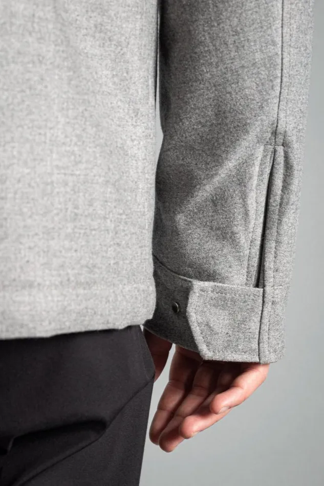 Men Technical Field Jacket Loro Piana Clima System Light Grey Melange Norse Projects Outerwear