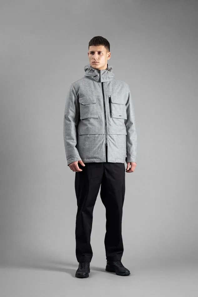 Men Technical Field Jacket Loro Piana Clima System Light Grey Melange Norse Projects Outerwear