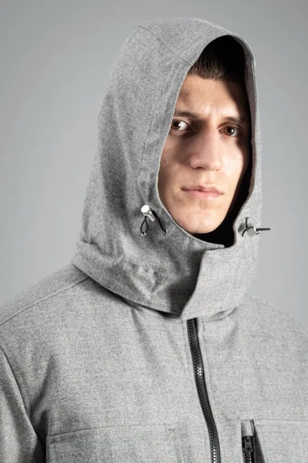 Men Technical Field Jacket Loro Piana Clima System Light Grey Melange Norse Projects Outerwear