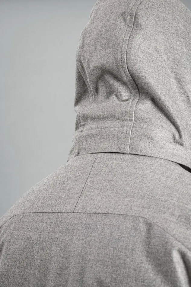 Men Technical Field Jacket Loro Piana Clima System Light Grey Melange Norse Projects Outerwear