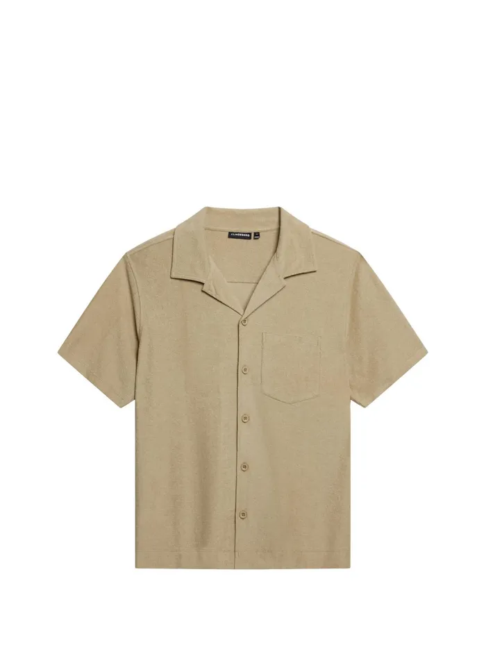 Men Ted Terry Resort Shirt Safari Beige JLindeberg Shirts Men Ted Terry Resort Shirt Safari Beige JLindeberg Shirts