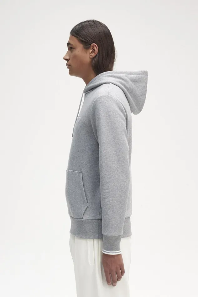 Men Tipped Hooded Sweatshirt Steel Marl Fred Perry Sweatshirts