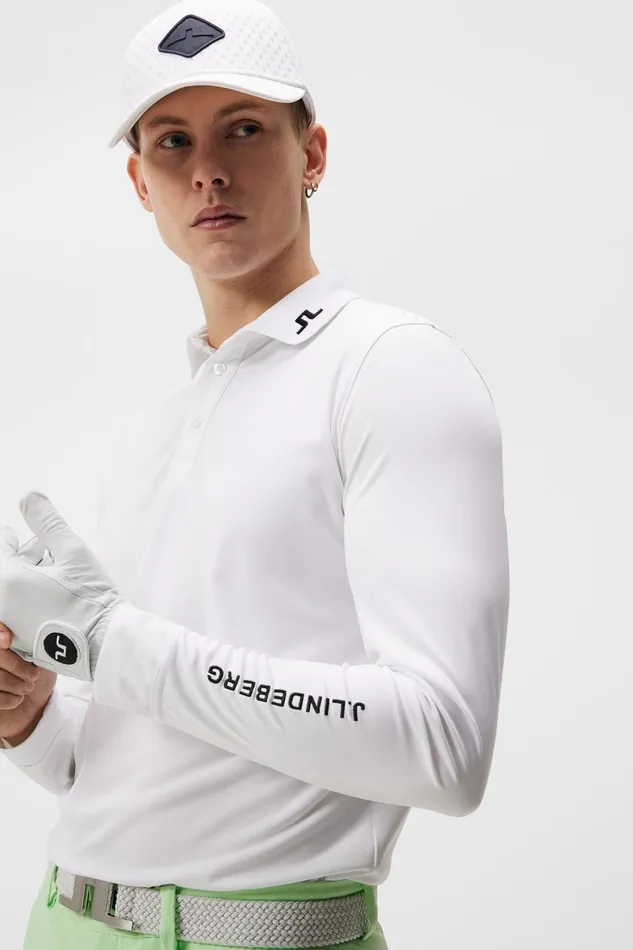 Men Tour Tech Long Sleeve White JLindeberg Base and Mid Layers Men Tour Tech Long Sleeve White JLindeberg Base and Mid Layers