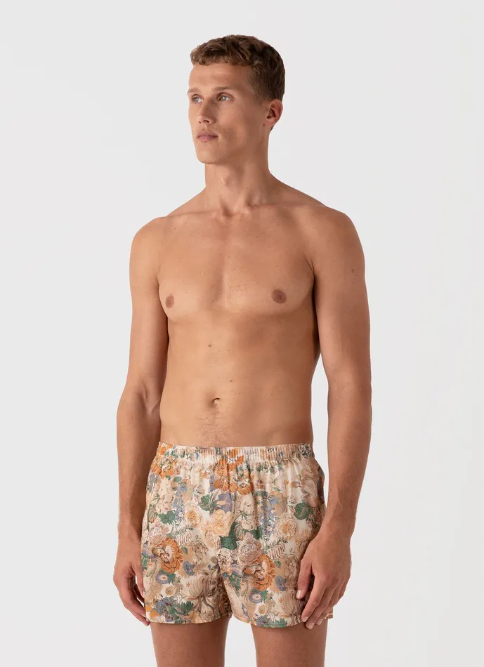 Men ussunspel Classic Boxer Shorts in Liberty Fabric Parchment Floral Boxer Shorts Men ussunspel Classic Boxer Shorts in Liberty Fabric Parchment Floral Boxer Shorts
