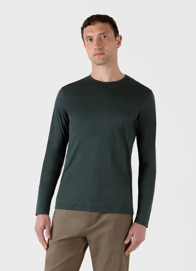 Men ussunspel Classic Long Sleeve Tshirt Holly Green Tshirts