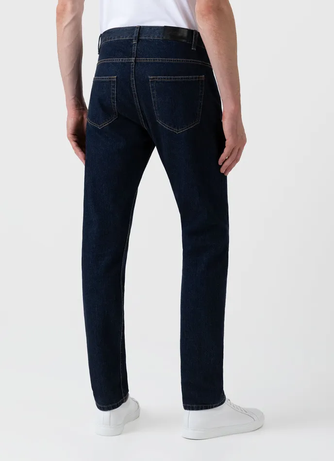 Men ussunspel Regular Fit Jeans Rinse Wash Denim Pants