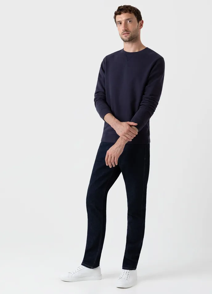 Men ussunspel Regular Fit Jeans Rinse Wash Denim Pants
