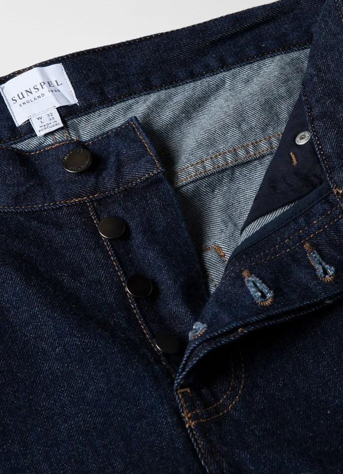 Men ussunspel Regular Fit Jeans Rinse Wash Denim Pants