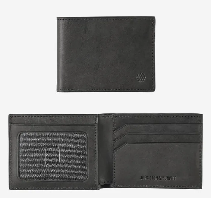 MenWomen Johnston and Murphy Wallets Rhodes Billfold Wallet Black Full Grain