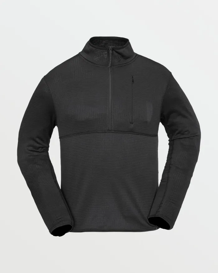 Mens Gridlock Mock Neck Fleece 8211 Black Mens Volcom Layering