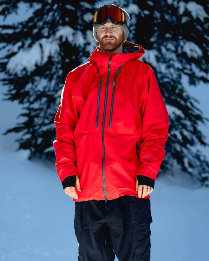 Mens Guide GoreTex Jacket 8211 Crimson Mens Volcom Jackets