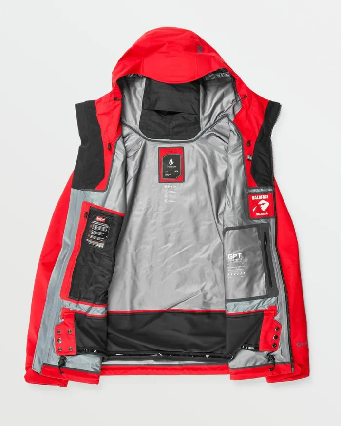 Mens Guide GoreTex Jacket 8211 Crimson Mens Volcom Jackets