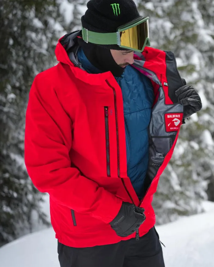 Mens Guide GoreTex Jacket 8211 Crimson Mens Volcom Jackets