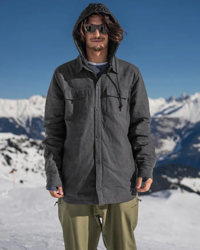 Mens Insulated Riding Flannel 8211 Heather Black Mens Volcom Jackets