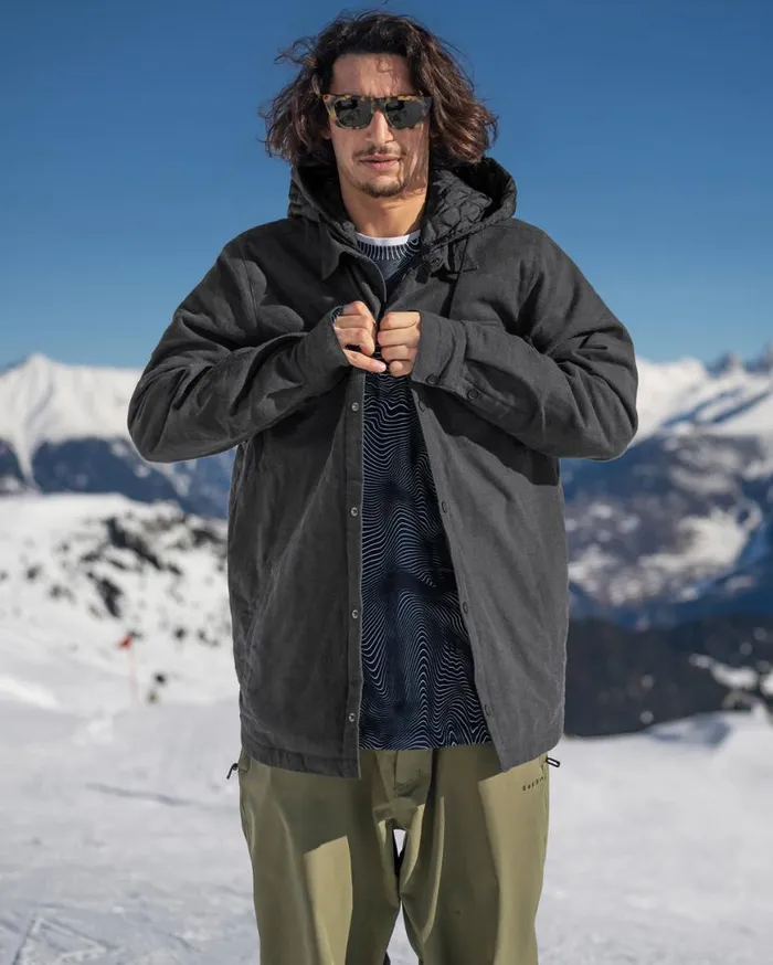 Mens Insulated Riding Flannel 8211 Heather Black Mens Volcom Jackets