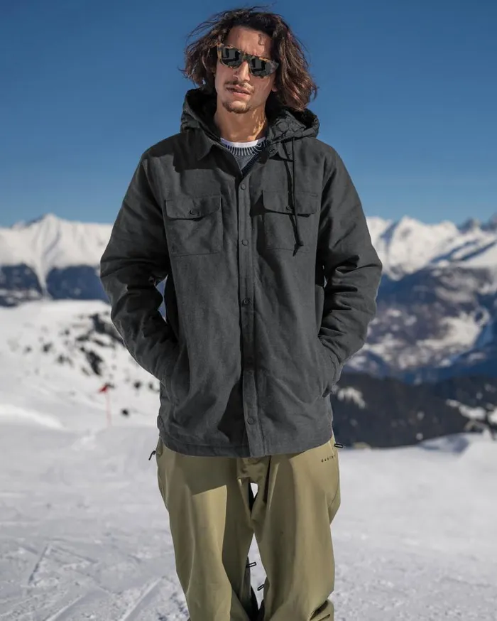 Mens Insulated Riding Flannel 8211 Heather Black Mens Volcom Jackets