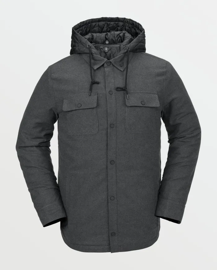 Mens Insulated Riding Flannel 8211 Heather Black Mens Volcom Jackets