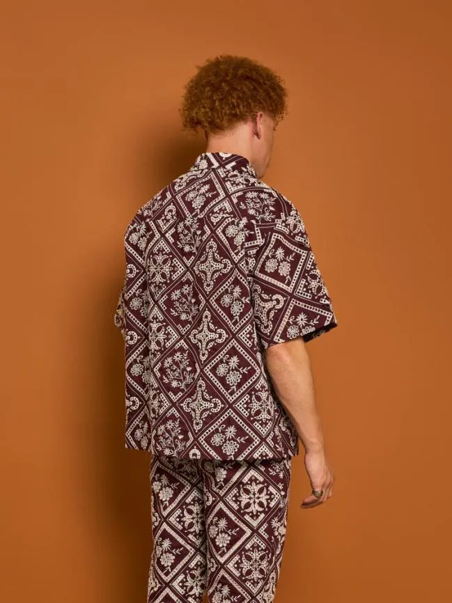 Menswear Cameron Embroidery Boxy Shirt Raisin Purple Sister Jane Menswear Cameron Embroidery Boxy Shirt Raisin Purple Sister Jane