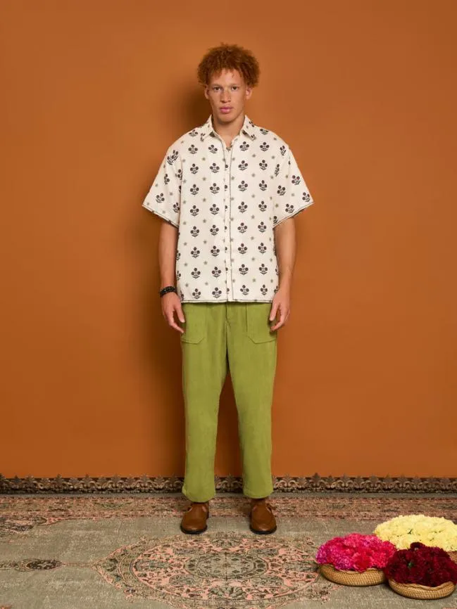 Menswear Cameron Flower Print Shirt Cream Sister Jane Menswear Cameron Flower Print Shirt Cream Sister Jane