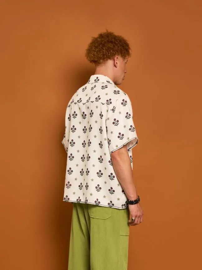 Menswear Cameron Flower Print Shirt Cream Sister Jane Menswear Cameron Flower Print Shirt Cream Sister Jane