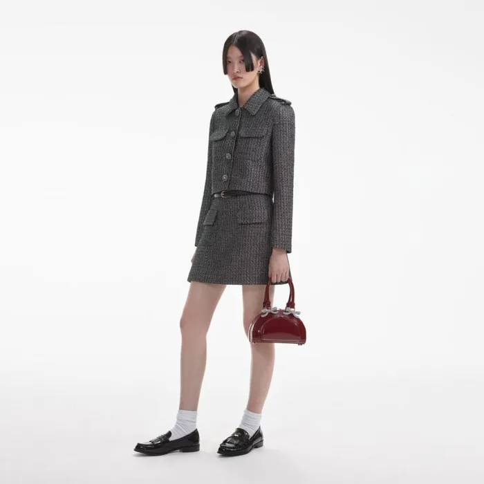 Metallic Boucle Jacket Women Self Portrait Tops