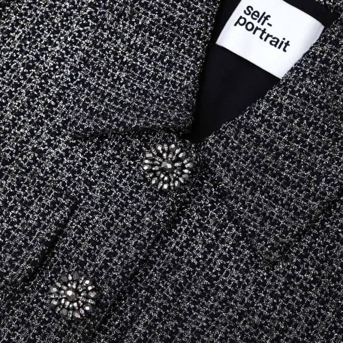 Metallic Boucle Jacket Women Self Portrait Tops