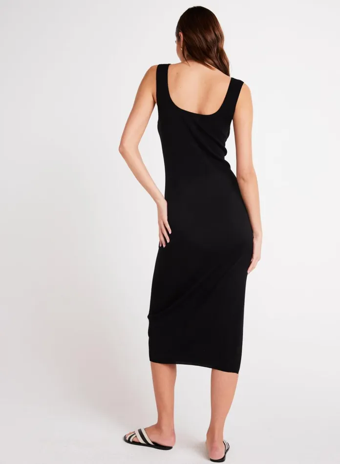 Midi Dresses Women Bella Dahl Sleeveless Midi Linen Jersey Dress 8211 Black