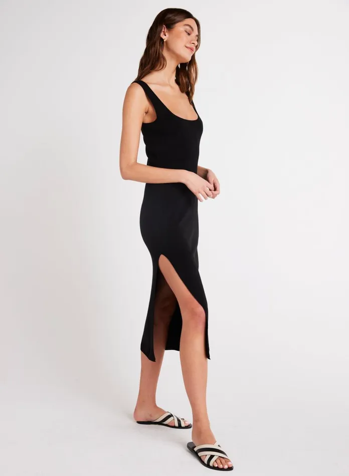 Midi Dresses Women Bella Dahl Sleeveless Midi Linen Jersey Dress 8211 Black
