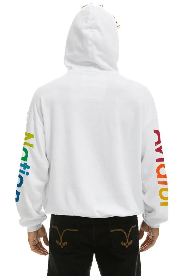 Mill Valley Relaxed Pullover Hoodie 8211 White WomenMen Aviator Nation Hoodies