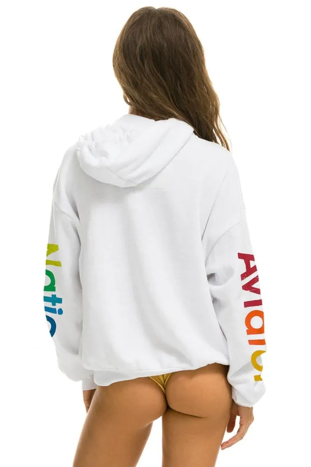 Mill Valley Relaxed Pullover Hoodie 8211 White WomenMen Aviator Nation Hoodies