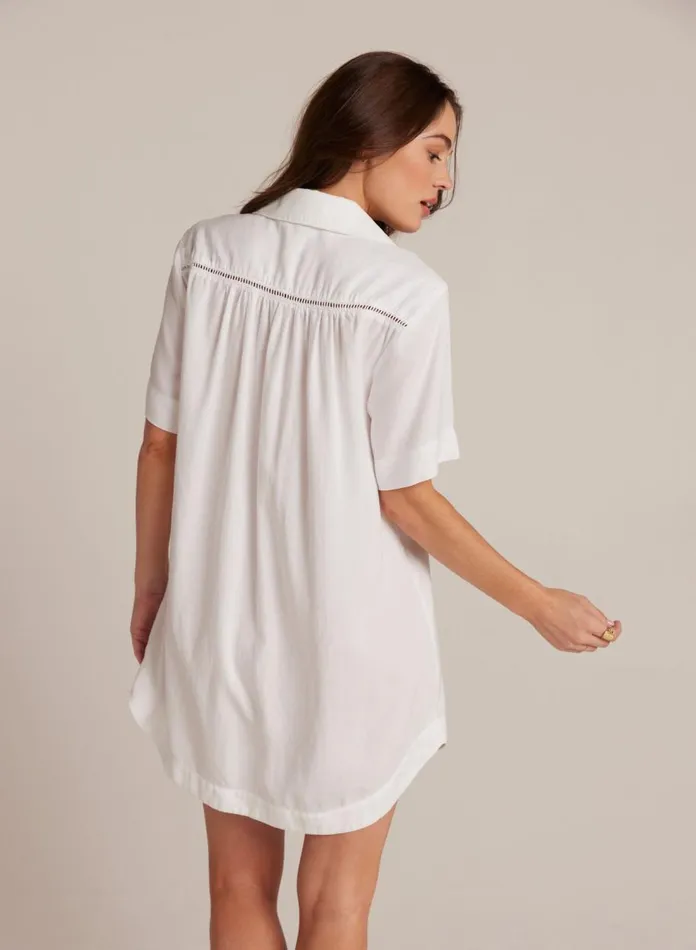 Mini Dresses Women Bella Dahl Ladder Trim Shirt Dress 8211 White Mini Dresses Women Bella Dahl Ladder Trim Shirt Dress 8211 White