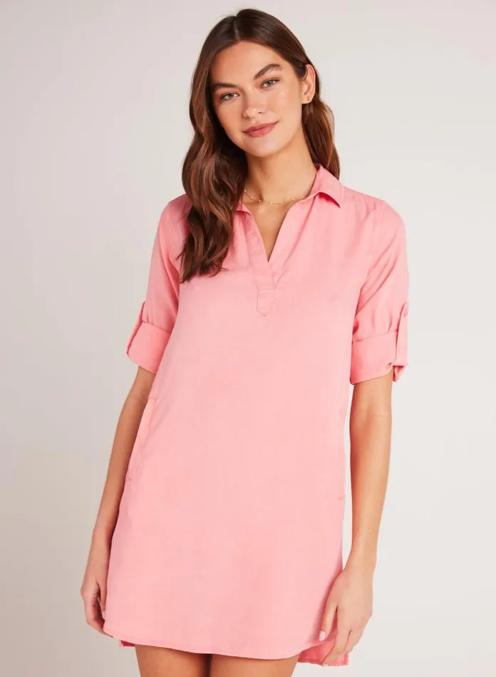 Mini Dresses Women Bella Dahl Long Sleeve ALine Shirt Dress 8211 Blossom Pink Mini Dresses Women Bella Dahl Long Sleeve ALine Shirt Dress 8211 Blossom Pink
