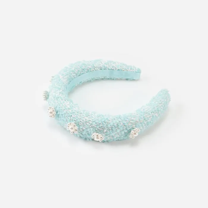 Mint Boucle 3D Flower Headband Kids Self Portrait Accessories Mint Boucle 3D Flower Headband Kids Self Portrait Accessories