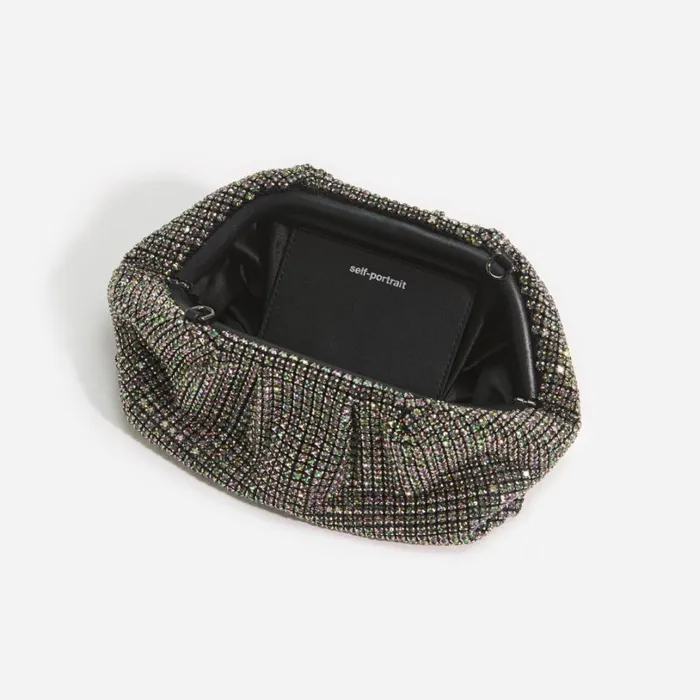 Multi Rhinestone Chainmail Clutch Bag Women Self Portrait Mini Multi Rhinestone Chainmail Clutch Bag Women Self Portrait Mini