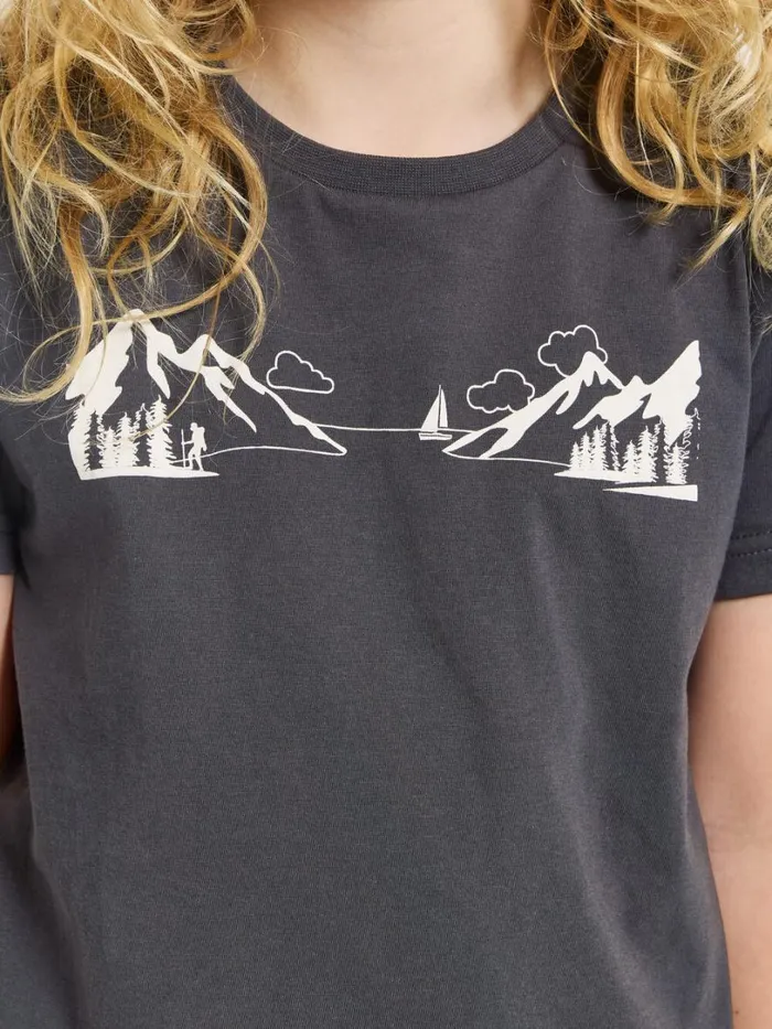 Mynta Kids039 Logo Tshirt Explore 2 Coal Black Kids Didriksons Sweaters and Tshirts