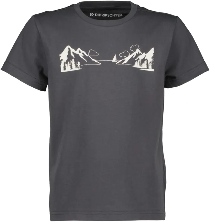 Mynta Kids039 Logo Tshirt Explore 2 Coal Black Kids Didriksons Sweaters and Tshirts