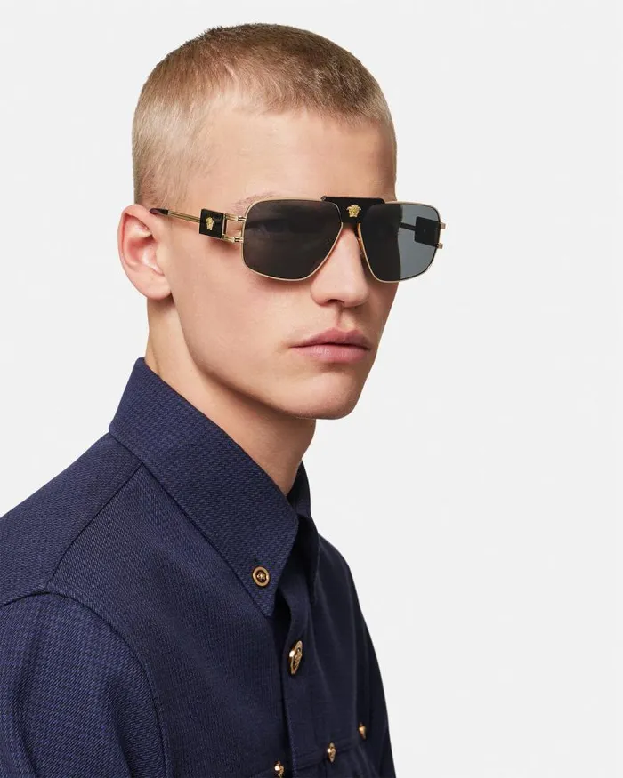 Navigator Sunglasses Blackgold Men Versace Sunglasses