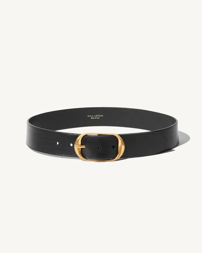 NILI BELT Black Wantique Brass Buckle Women Nili Lotan Belts and Accessories