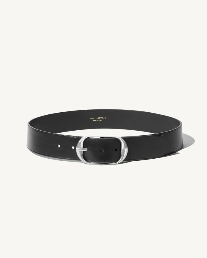 NILI BELT Black Wantique Brass Buckle Women Nili Lotan Belts and Accessories