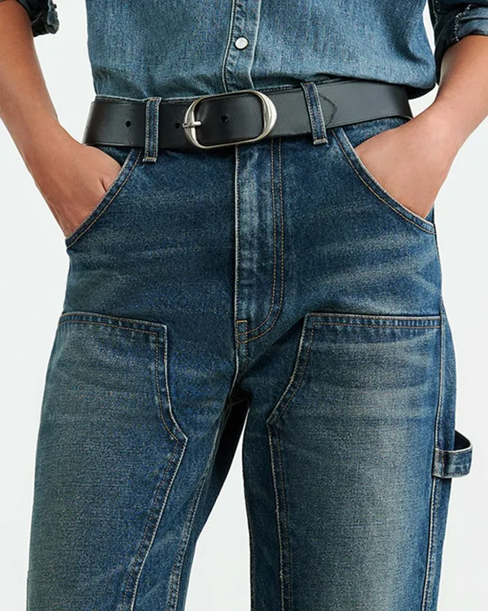 NILI BELT Black Wantique Brass Buckle Women Nili Lotan Belts and Accessories
